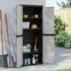 vidaXL Outdoor Storage Cabinet Grey and Black 65x37x165 cm PP