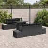 vidaXL Sofa Set with Cushion Height Adjustable 7 pcs Black Poly Rattan
