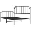 vidaXL Metal Bed Frame without Mattress with Footboard Black 107x203cm