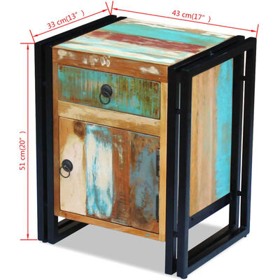 vidaXL Bedside Cabinet Solid Reclaimed Wood