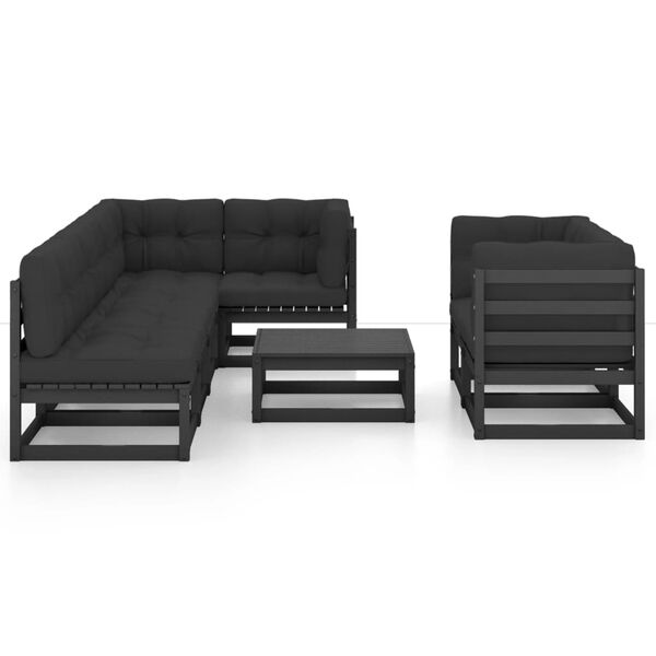 vidaXL 8 Piece Garden Lounge Set with Cushions Solid Pinewood