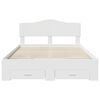 vidaXL Bed Frame with Headboard White 150 x 200 cm Engineered Wood