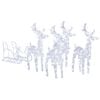 vidaXL Reindeers & Sleigh Christmas Decoration 280x28x55 cm Acrylic