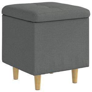 vidaXL Storage Ottoman with Cushion Dark Grey 40 x 40 x 45 cm Fabric