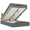 vidaXL Ottoman Bed with Mattress Dark Grey King Single Fabric
