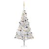 vidaXL Artificial Pre-lit Christmas Tree with Ball Set Silver 240 cm PET