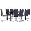 vidaXL 9 Piece Dining Set Faux Leather Black