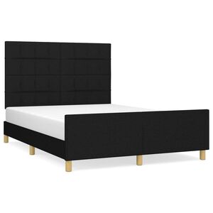 vidaXL Bed Frame without Mattress Black 137x187 cm Double Fabric
