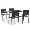 vidaXL 5 Piece Garden Dining Set Poly Rattan and Steel
