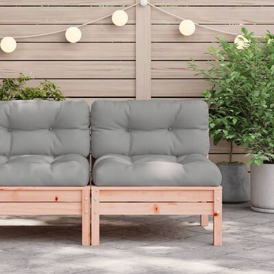 vidaXL Garden Sofa Armless with Cushions Solid Wood Douglas