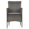 vidaXL 11 Piece Garden Dining Set Poly Rattan Grey
