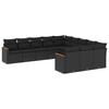 vidaXL Patio Sofa Set 11-Seaters Black