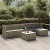 vidaXL 6 Piece Garden Lounge Set with Cushions Grey Poly Rattan