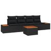 vidaXL Garden Sofa Set 5 pcs Black Poly rattan