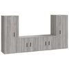 vidaXL 4 Piece TV Cabinet Set Grey Sonoma Engineered Wood