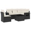 vidaXL 6 Piece Garden Sofa Set with Cushions Black Poly Rattan