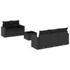 vidaXL 6 Piece Garden Sofa Set with Cushions Black Poly Rattan