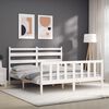 vidaXL Bed Frame without Mattress White King Size Solid Wood Pine