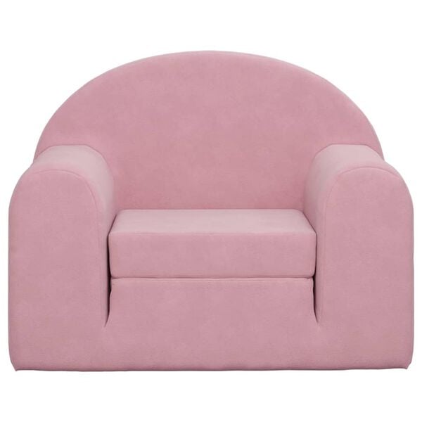 vidaXL Kids' Sofa Bed Pink Soft Plush