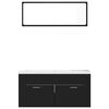 vidaXL Bathroom Furniture Set Black Engineered Wood