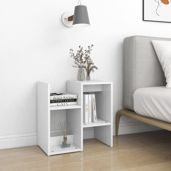 vidaXL Bedside Cabinet White 50x30x51.5 cm Engineered Wood