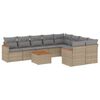 vidaXL 10 Piece Garden Sofa Set with Cushions Beige Poly Rattan