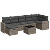 vidaXL 8 Piece Garden Sofa Set with Cushions Grey Poly Rattan