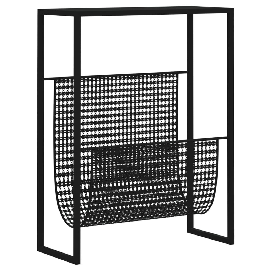 vidaXL Magazine Rack Black 35x15x45 cm Steel | vidaXL.com.au