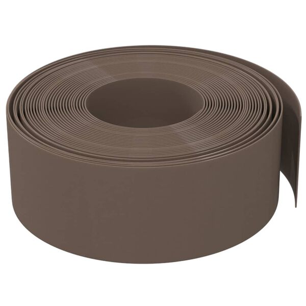 vidaXL Garden Edgings 4 pcs Brown 10 m 20 cm Polyethylene