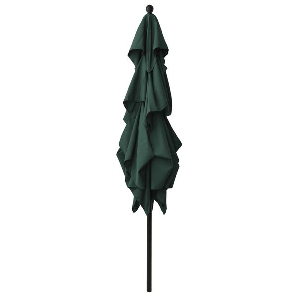 vidaXL 3-Tier Garden Parasol with Aluminium Pole Green 2.5x2.5 m