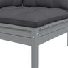 vidaXL Garden Corner Sofa with Anthracite Cushions Grey Solid Pinewood
