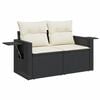 vidaXL 14 Piece Garden Sofa Set with Cushions Black Poly Rattan