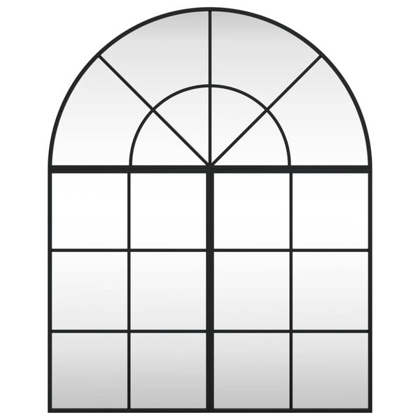 vidaXL Wall Mirror Black 80x100 cm Arch Iron