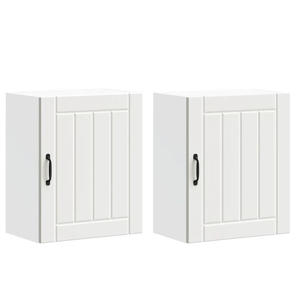 vidaXL Kitchen Wall Cabinets 2 pcs "Lucca" White Engineered Wood