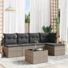 vidaXL 6 Piece Garden Sofa Set with Cushions Grey Poly Rattan