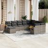 vidaXL 10 Piece Garden Sofa Set with Cushions Grey Poly Rattan