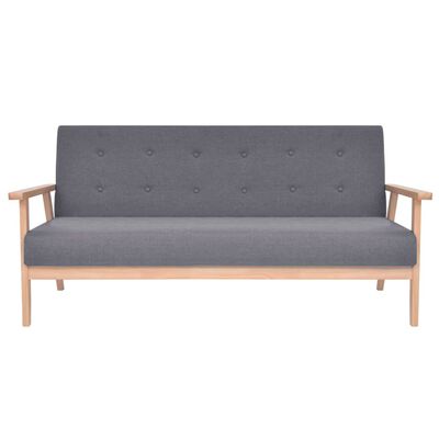 vidaXL 3-Seater Sofa Fabric Dark Grey