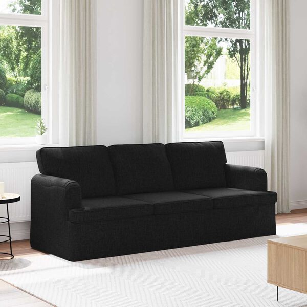 vidaXL Sofa Black 201 x 80 x 85 cm Fabric