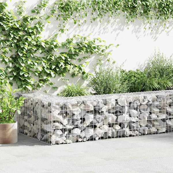 vidaXL Gabion Wall with Covers Galvanised Steel 600x30x50 cm