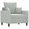 vidaXL 3 Piece Sofa Set with Cushions Light Grey Velvet
