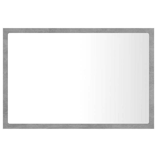 vidaXL LED Bathroom Mirror Concrete Grey 60x8.5x37 cm Acrylic
