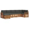 vidaXL Outdoor Sofa Set 7 pcs Natural and Anthracite