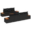 vidaXL Garden Sofa Set 8 pcs Black Poly rattan