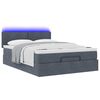 vidaXL Ottoman Bed with Mattress & LEDs Dark Grey Double Velvet