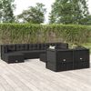 vidaXL 9 Piece Outdoor Sofa Set with Cushions Black Poly Rattan