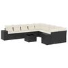 vidaXL 11 Piece Garden Sofa Set with Cushions Black Poly Rattan