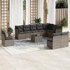 vidaXL 11 Piece Garden Sofa Set with Cushions Grey Poly Rattan