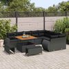 vidaXL Garden Sofa Set Height-Adjustable 12 pcs Black Poly Rattan