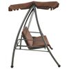 vidaXL Outdoor Swing Bench with Canopy Coffee