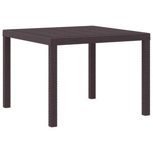 vidaXL Garden Dining Table Brown 100 x 100 x 73 cm Poly Rattan